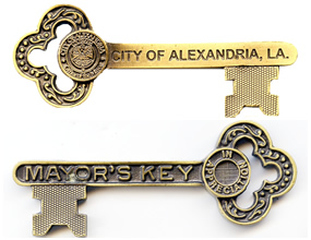Key to the City of Alexandria Louisiana given by the Mayor
